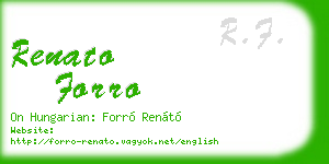 renato forro business card